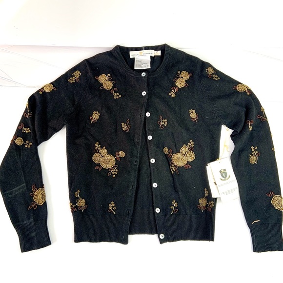 💥SALE💥 Berkeley Cashmere Black Beated Sz S P - Picture 1 of 15